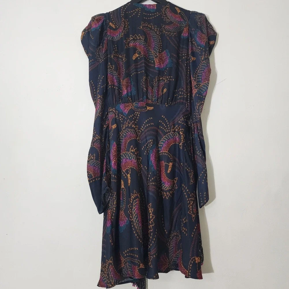 FARM Rio Sequin Toucans Mini Wrap Dress Sz S Black NWT Holiday Party Summer